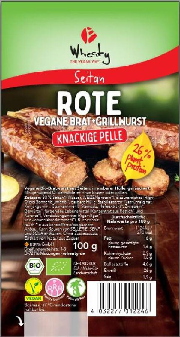 Produktfoto zu vegane rote Bratwurst