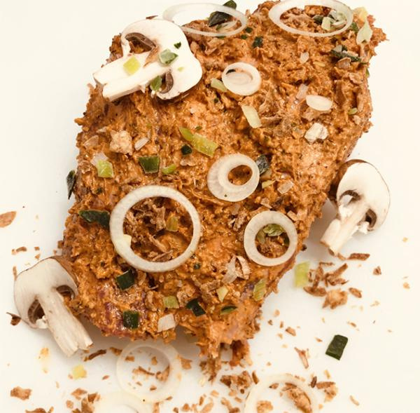 Produktfoto zu Backofenbraten mit Röstzwiebeln & Champignons