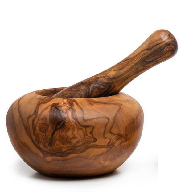 product photo for Olive wood mortar