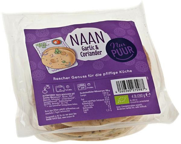 product photo for Garlic & Coriander Naan Bread