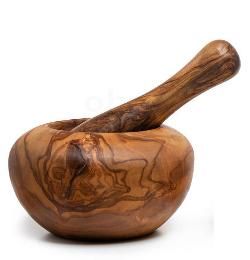 product photo for Olive wood mortar